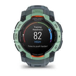Instinct 3 AMOLED Montre GPS Connectée - 50mm - Verte d'eau avec bracelet bleu crépuscule