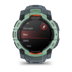 Instinct 3 AMOLED Montre GPS Connectée - 50mm - Verte d'eau avec bracelet bleu crépuscule