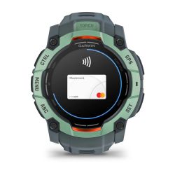 Instinct 3 AMOLED Montre GPS Connectée - 50mm - Verte d'eau avec bracelet bleu crépuscule