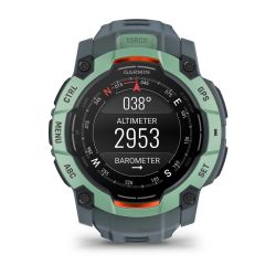 Instinct 3 AMOLED Montre GPS Connectée - 50mm - Verte d'eau avec bracelet bleu crépuscule