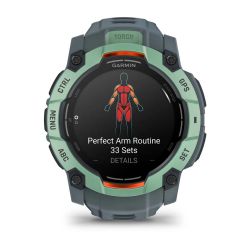 Instinct 3 AMOLED Montre GPS Connectée - 50mm - Verte d'eau avec bracelet bleu crépuscule