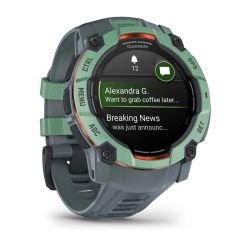 Instinct 3 AMOLED Montre GPS Connectée - 50mm - Verte d'eau avec bracelet bleu crépuscule