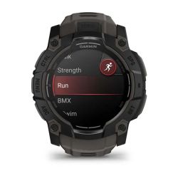 Instinct 3 AMOLED Montre GPS Connectée - 50mm - Noire avec bracelet gris charbon