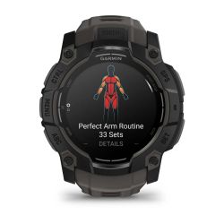 Instinct 3 AMOLED Montre GPS Connectée - 50mm - Noire avec bracelet gris charbon