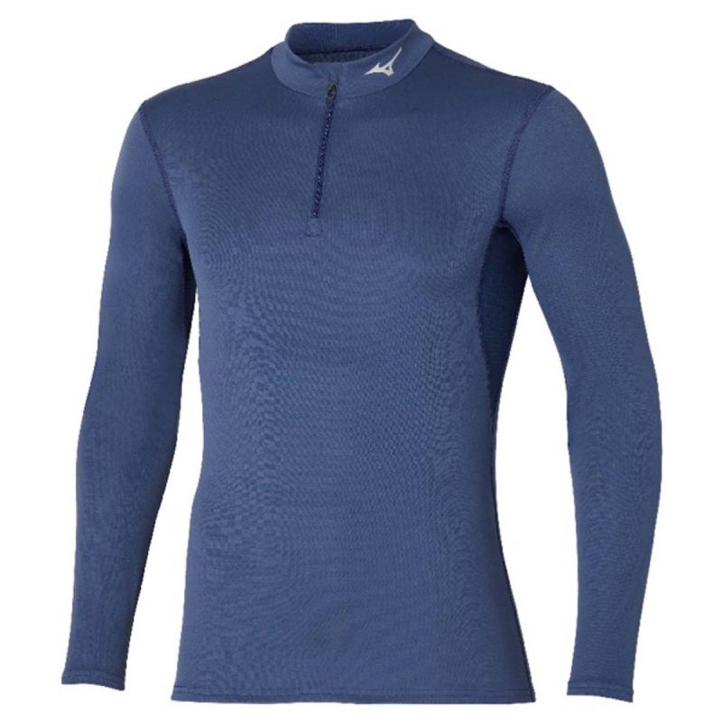 Mizuno Mid Weight Manches longues et Demi-zip - Vêtement running homme - Estate Blue