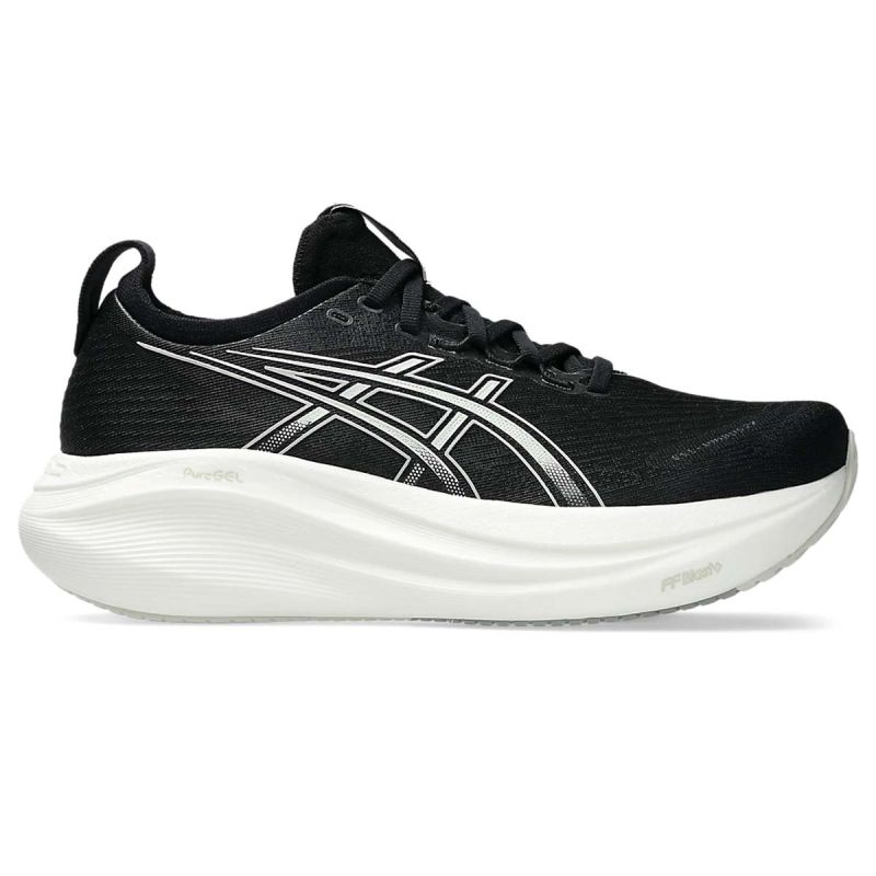 Gel-nimbus 27 - Chaussures de course sur Route Femme - Black / Lake Grey Gel-nimbus 27 - Chaussures de course sur Route Femme - Black / Lake Grey