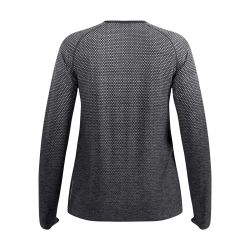 T-shirt de running Femme sans coutures à manches longues Essentials - Stone Gray Chiné