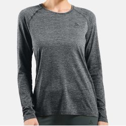 T-shirt de running Femme sans coutures à manches longues Essentials - Stone Gray Chiné