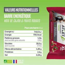 Barre Energétique Noix de cajou & Fruits rouges Bio - 50g