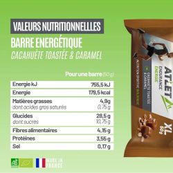 Barre Energétique Cacahuète toastée & Caramel Bio - 50g