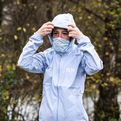 Veste trail running imperméable pour Femme - Tissu Membrane - Bleu